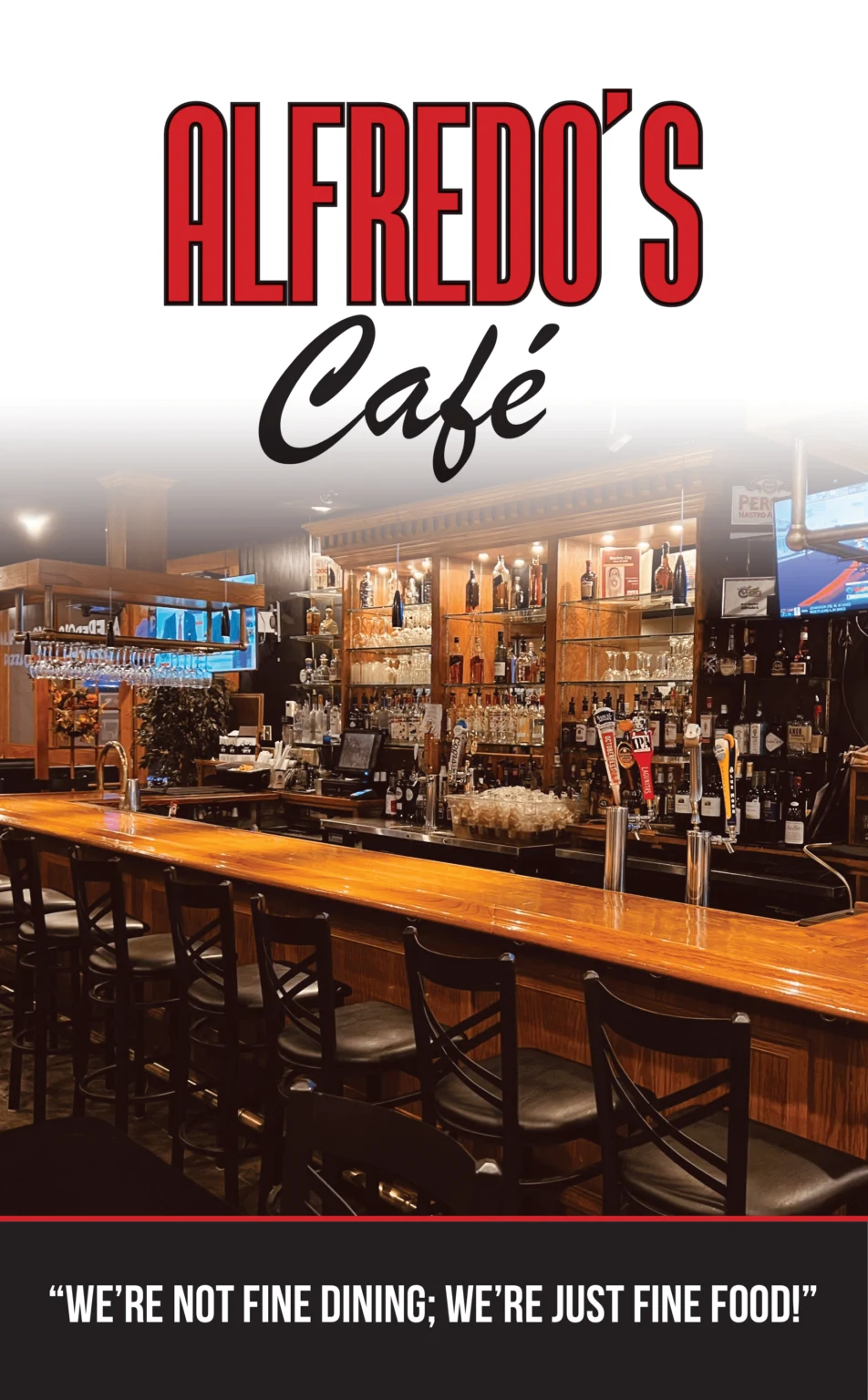 Alfredo’s Cafe physical menu, page 1